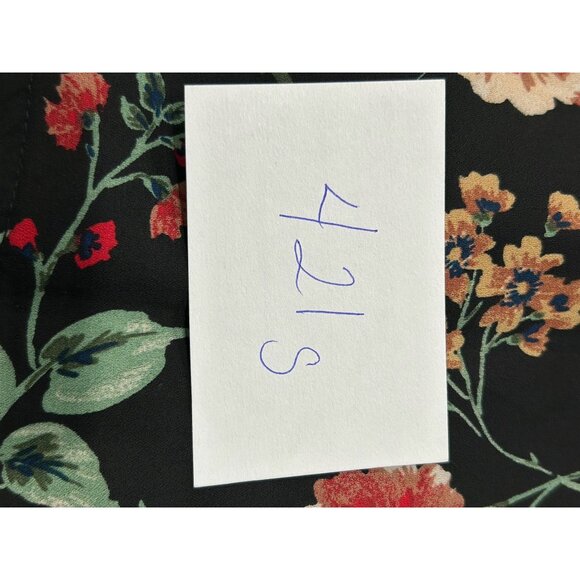 Blue Rain Floral Slip Dress Black Red Sz Medium Y2K - Picture 9 of 9